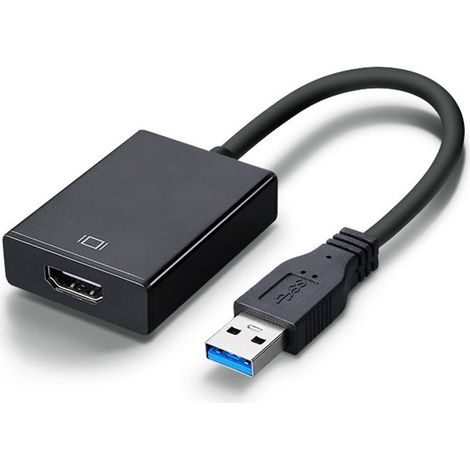 Adaptateur USB 3.0 vers HDMI, Convertisseur USB 3.0/2.0 vers HDMI 1080P Full HD (mâle à Femelle) avec Audio pour Ordinateur Portable Projecteur HDTV Compatible avec Windows XP 7/8 / 8.1/10