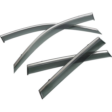 Pare-soleil latéral 4 pièces pour Ford Mustang 2015-2020, déflecteur de pluie et protection solaire, accessoire vitre extérieure, kit anti-vent et anti-éclaboussures, remplacement facile, teinte fumée (1/5)