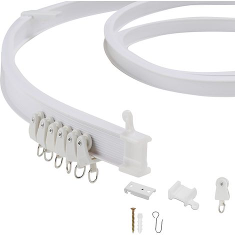 Jiubiaz Riel para cortinas Sistema flexible de rieles para cortinas, flexible para curvas y esquinas