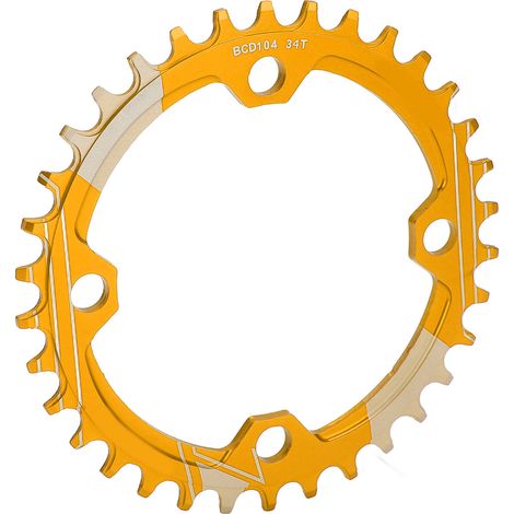 Plateau de VTT Lebycle 34T en alliage d'aluminium antirouille, dents positives et négatives, couleur or (1/5)