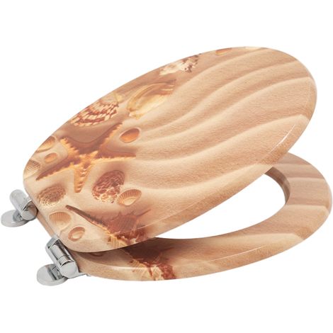 Abattant de toilettes en MDF avec fermeture amortie, design style bord de mer (1/5)