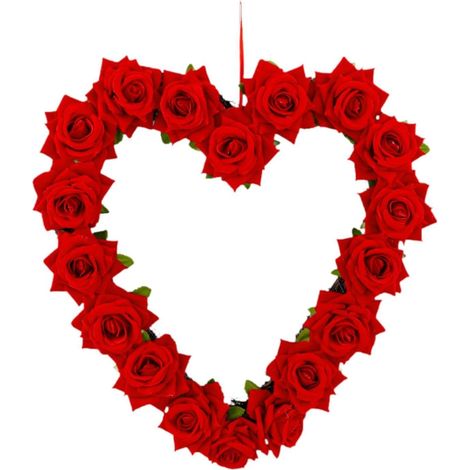Valentinstagskranz, Liebesherzkranz, 13 Zoll, Valentinstagsdekoration für drinnen und draußen, Feiertagsparty, Festival, Hochzeit (1/5)