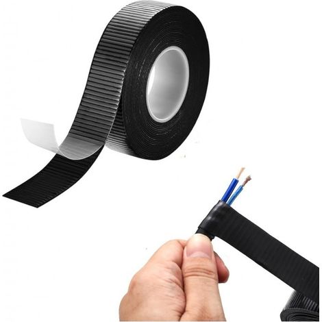 Nastro isolante autoagglomerante nero 9m x 19 mm in EPR per cavi fili elettrici (1/2)