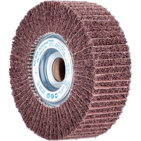 PFERD TOOLS POLINOX Vlies-Schleifrad PNZ Ø 150x50mm Bohrung-Ø 25,4 mm A100 für Feinschliff und Finish (1/2)