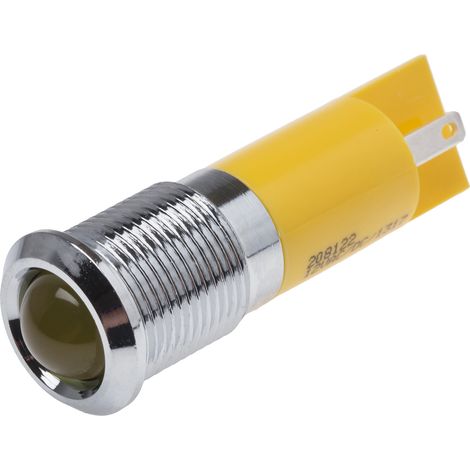 Voyant LED lumineux Jaune RS PRO, dia. 14mm, 12V, IP67 ( Prix pour 1 )