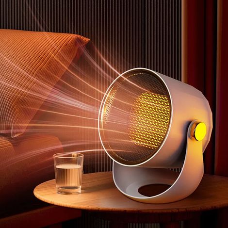 Chauffage Céramique PTC 800-1200W Silencieux Portable 850g pour Bureau Salle De Bain Chambre (1/5)