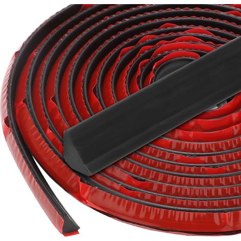 Moulures Décoratives Flexibles Autocollantes, TPE Triangle Moulure Adhesive Pour Pafonds et Passage Mural Pour Plinthe de Finition, Plan de Travail de Cuisine, Bords de Carrelage (3M, 12x9 mm, Noir) (1/5)