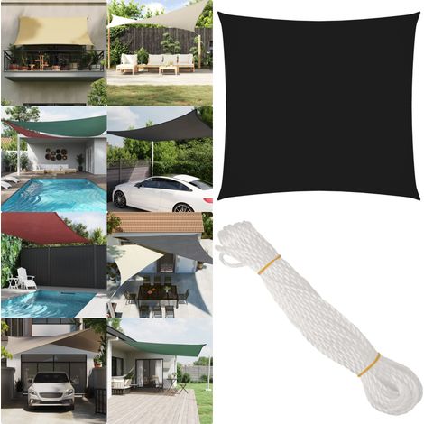 Sonnensegel Oxford-Gewebe Quadratisch 4x4 m Schwarz - Sonnensegel - Sonnenschutz - Gartensonnensegel - UV Schutz - Wasserdichtiges Sonnensegel - Home & Living (1/5)
