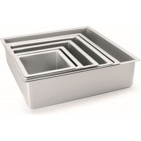 Moule Carré - Aluminium Anodisé - 20 x 20 x 10 cm - 4,1 L - Pour Four (1/2)