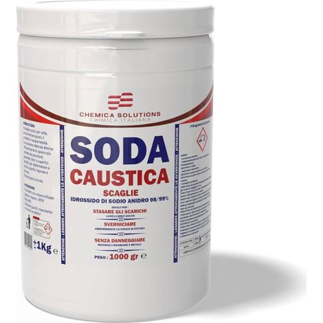 SODA CAUSTICA SCAGLIE DA 1 KG STASA GLI SCARICHI , SVERNICIA E NON DANNEGGIA CHEMICA SOLUTIONS
