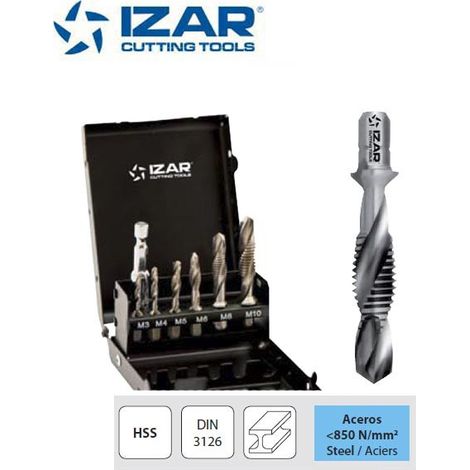 coffret forets taraudeurs HSS queue hexagonale 6 pans Izar M3 à M10