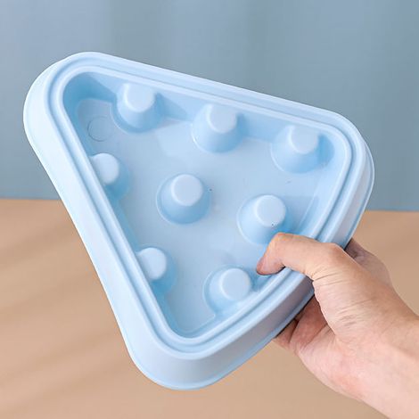 Futternapf für Haustiere mit langsamem Fressen, großem Fassungsvermögen, Pizzaform, verhindert Erstickungsgefahr, blau für Hunde und Katzen.