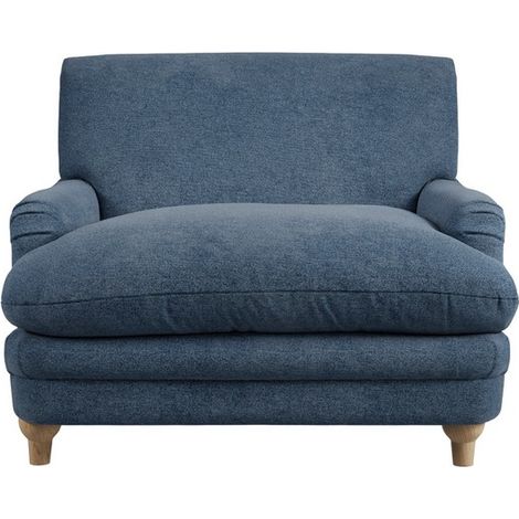 Plumpton Chair Weave - Chenille - L111.5 x W106 x H84.5 cm - Denim Blue/Oak