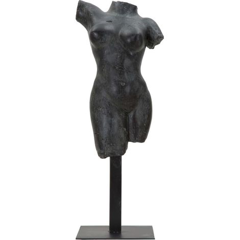 Figura decorativa busto mujer de resina negra Afrodite