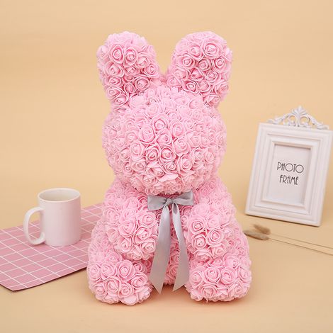 Valentinstagsgeschenk Ewige Blumen Hase Geständnis Rose Hase Schaumstoffblume Hase (1/5)