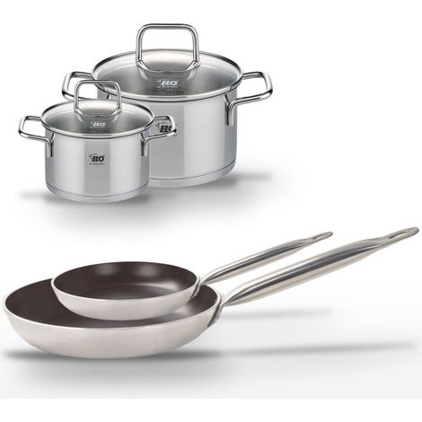 Lot 2 Poêles 24/32cm & 2 Faitouts 12/16cm Elo Bistro Line (1/4)