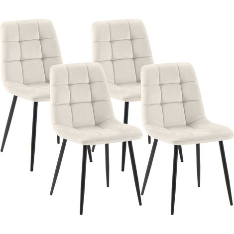 4er Set Esszimmerstuhl Tilde cremeweiß Samt (1/5)