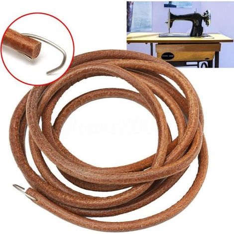 Pièces de pédale de ceinture en cuir 183cm 3/16 pouces avec crochet pour machine à coudre Singer / Jones (1/4)