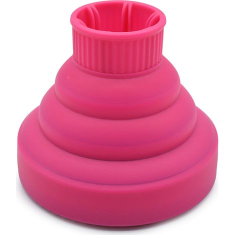 Diffuseur pour sèche-cheveux en silicone léger pliable et portable, accessoire de coiffage pour salon et maison, rouge rose.
