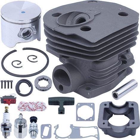 Kit de joints piston-cylindre pour Jonsered CS 2149 2150 2152 2153 pour tronçonneuse - 44 mm, kit piston et cylindre 44 mm, ensemble de joints, chapeau de roulement avec vis, poignée de démarrage avec (1/5)
