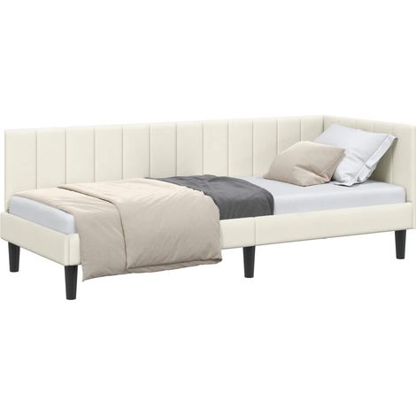 Maison Exclusive - Cornice del letto ad angolo Crema 80 cm x 200 cm Velluto