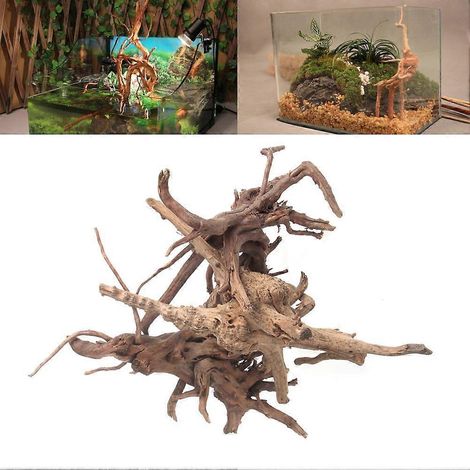 Bois flotté pour aquarium, branches de bois naturel pour reptiles, 18 cm x 28 cm, forme irrégulière - L (1/4)
