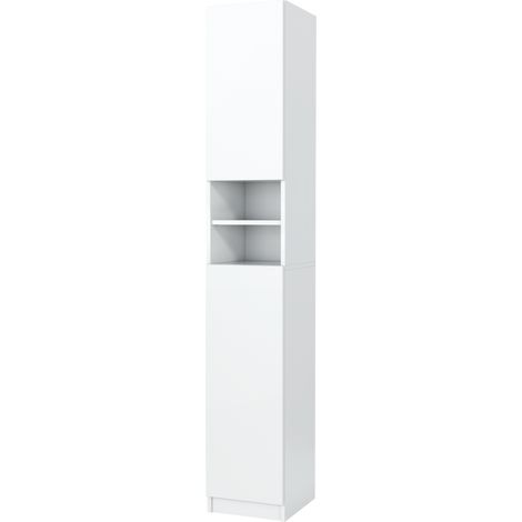 Colonna bagno 30 cm, 2 ante, 6 ripiani, Bianco, 30 x 31,5 x 180,5 cm (1/5)
