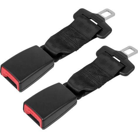 Juego de 2 extensores de cinturón de seguridad para coche, 23 cm, con lengüeta metálica, También apto para niños y adultos (1/5)
