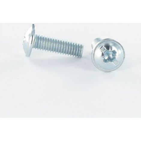 Vis Poelier tête ronde large Tête ronde large Pozi et fendu M4X40 Acier zingué blanc-100 pièces (1/4)