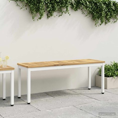 vidaXL Banco de jardín 108,5 x 35 x 45 cm Madera de Acacia Sólida (1/5)