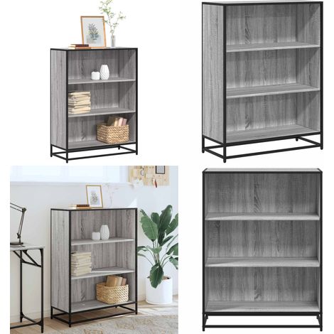 vidaXL Bücherregal Grau Sonoma 80,5x35x107,5 cm Holzwerkstoff (1/5)