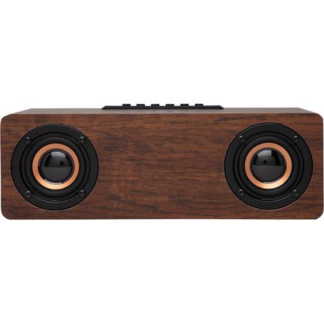 Sveglia con altoparlante Bluetooth in legno con radio FM, ricarica a induzione wireless per smartphone, porta di ricarica USB, luminosità regolabile, sveglia digitale con display a LED, 425024 (1/3)