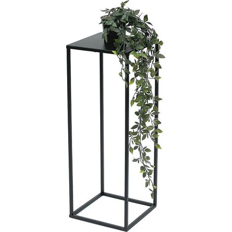 DanDiBo Tabouret pour fleurs Métal Noir Angulaire 60 cm Porte-fleurs Table d'appoint 96315 M Colonne pour fleurs Moderne Porte-plantes Tabouret pour plantes (1/5)