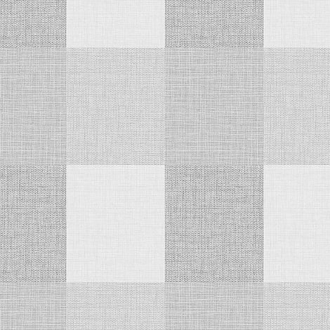 Grey Opulent Check Wallpaper Textured Vinyl Modern Fabric Effect Squares (1/4)