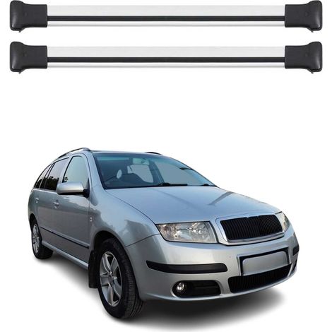 OMAC Aluminium Dachträger Querträger für Skoda Fabia I Kombi 1999-2007 – Max. 75 kg – 2 Stangen Silber (1/5)