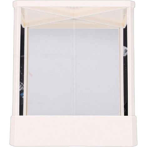 Miroir Non inversé, Miroir avec Système de Réflexion à Double, Pas D'inversion Gauche Droite, Aucun Calibrage Requis, avec Cadre en Plastique ABS, pour Le Maquillage, la (White) (1/5)