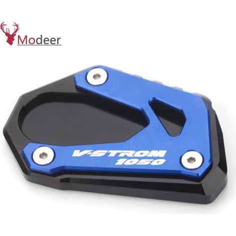 (V-Strom 1050 BLEU) Compatible avec Suzuki V-Strom 1050 (VSTROM1050 et V-Strom 1050XT) : extension de béquille latérale antidérapante MaxPower. (1/4)