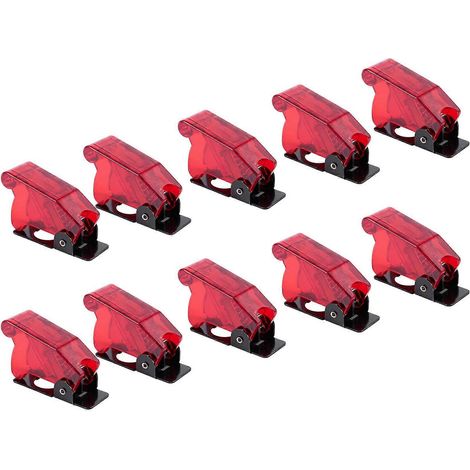 10 capuchons de protection rouges en plastique pour interrupteur à bascule de 12 mm (1/5)