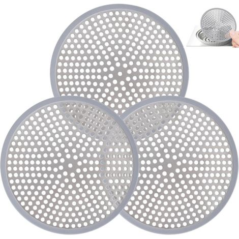 Lot de 3 filtres de vidange en acier inoxydable 11,8 cm – Résistance à la corrosion – Pour baignoire, cuisine, salle de bain, douche (1/5)
