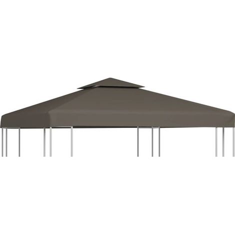 Toile de gazebo double couche, 310 g/m², 3x3 m, brun grisâtre. (1/5)
