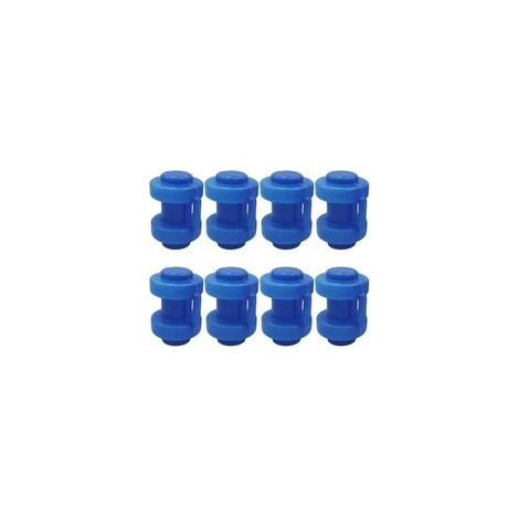Lot de 8 couvercles de tube de trampoline 2,5 x 8 cm, bleu, pour poteau acier –