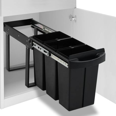 Kitchen Cupboard Pull-out Dustbin Soft-Close 36 L vidaXL