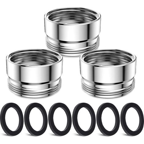 3 pièces Kit d'adaptateur de robinet, Mâle M22 mm vers Femelle M22 mm Ensemble d'adaptateurs pour aérateur de cuisine Adaptateur de robinet d'évier Filtre à eau pour tuyau d'arrosage (1/5)