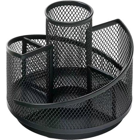 Porte-stylo rotatif de bureau multifonctionnel en maille, rotation libre à 360°, fournitures de bureau (1 pièce) (1/5)