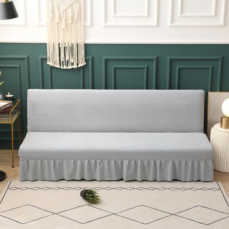 Stretch-Futonbezug ohne Armlehnen mit Jacquard-Bordüre, waschbar, Größe L