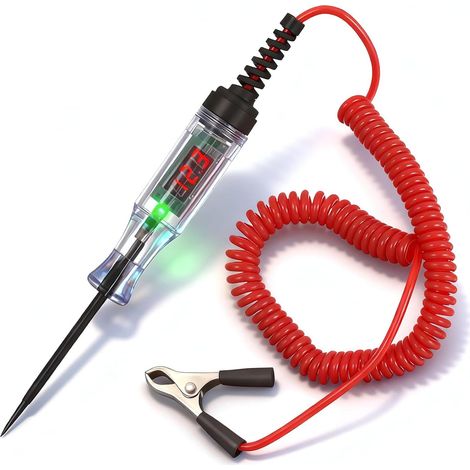Testeur De Tension Pour Voiture 3-120 V Tournevis Testeur Fusible Voiture Lampe Voiture De Test Numérique Avec Pince Crocodile Pour Voiture Camion Motos (1/5)