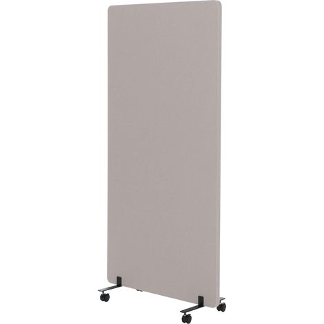 [NEUWERTIG] Akustik-Trennwand HHG-957, Büro-Sichtschutz Raumteiler Pinnwand, doppelwandig rollbar Stoff/Textil 167x80cm beige (1/5)