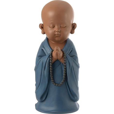 Statuette Moine Prière "Grady" 32cm Bleu (1/5)