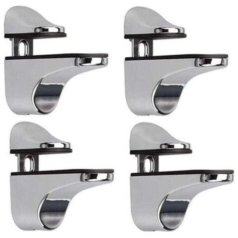 ALLIANDISSupport D'étagère en Verre Réglable, 4 Pcs Support D'étagère en Verre, Pince en Verre à Fixation Murale, Support pour Étagères en Verre, pour Tablette Verre (1/5)