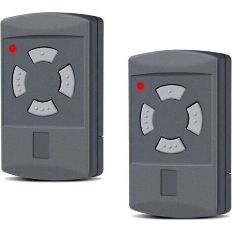 BARKBUSTERS Hörmann - Lot de 2 émetteurs manuels de rechange pour porte de garage Hörmann - 40,685 MHz - 4 canaux - Compatible avec HS2-40, HS4-40, HSE2-40, HSE4-40, HSM2-40, HSM4-40, bouton gris (1/4)